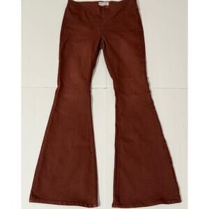 Free People Flare Leg Pull-On Pants, Rust/Brick Colored, Size 30